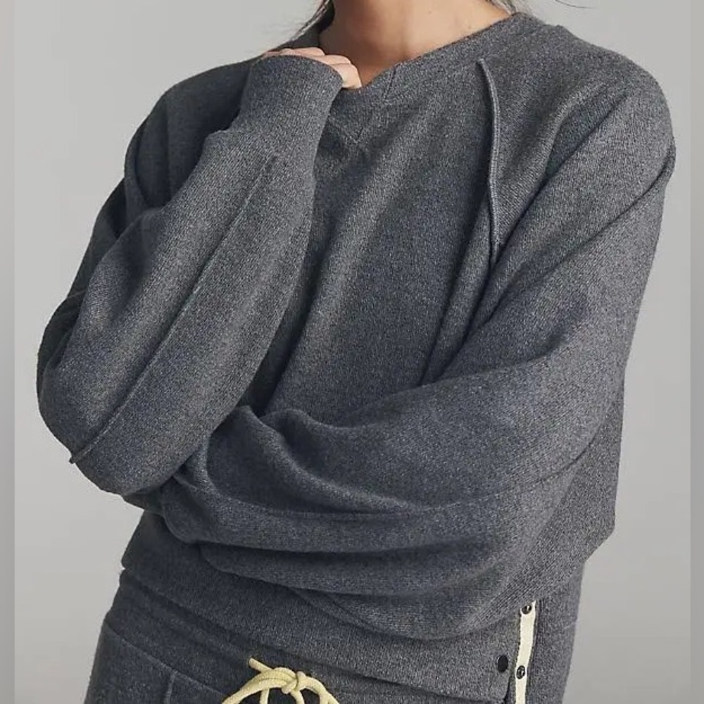 NWT Anthropologie Daily Practice Bring It Back Cropped Snap Sweatshirt Medium